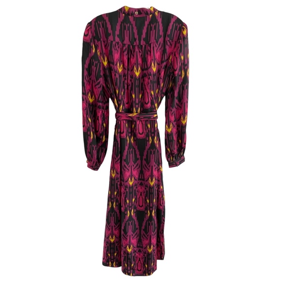 Marie Oliver Fall Silk Dress Size 8 Long Sleeves - Picture 4 of 8